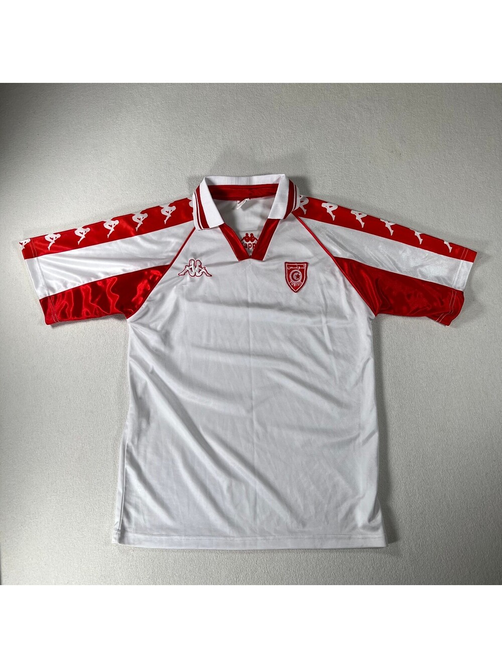 Vintage 1995 Kappa Tunisia Football Home Jersey World Cup Futbol Soccer Kit Sz M